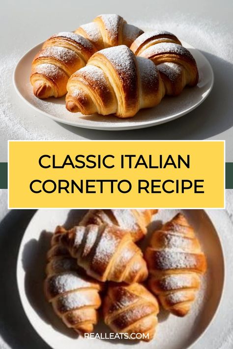 Master the art of Italian Cornetti with this simple recipe. Ideal for a sweet breakfast treat! Italian Cornetti Recipe, Cornetto Recipe Italian, Cornetti Recipe, Cornetto Recipe, Italian Cornetto, Bomboloni Recipe, Italian Breakfast Recipes, Italian Memes, French Baking