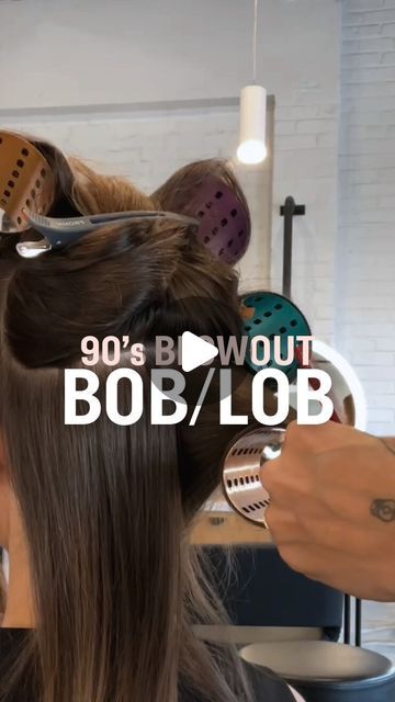 Sara Botsford | Denver Balayage on Instagram: "For the short hair gals who still love a blowout! Try this tutorial!   You’ll need some Velcro rollers @domdomhair  A 1 1/2 inch curling iron @bioionic_pro  Some texture spray or hairspray! I love @redken Dry Texture Spray   Try it out and tag me! #hairtutorial #90sblowout #hairstyletutorial #redken #behindthechair" Short Hair Rollers Tutorial, Velcro Rollers Short Hair, Curling Short Hair Tutorial, Velcro Rollers Tutorial, 2 Inch Curling Iron, Velcro Curlers, Large Barrel Curling Iron, Hair Rollers Tutorial, Blowout Curls