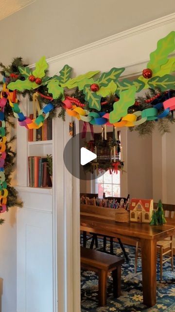 Studio Rosie on Instagram: "DIY Paper Holly Garland 🎁 I originally made this garland to decorate the playroom, but I ended up making enough to put all over the house! I cut out holly shaped leaves from paper in different shades of green and painted a few details on the leaves. I glued the leaves together into a long garland and added red bells as the holly berries. I love how this holly garland looks with the Christmas paper chains Rosie and I made last year! 🥰 #recycleandplay @recycleandplay #recyclemeplay @recyclemeplay #littlesplayshare #craftcreateandmake #easycrafts #funbudgetplay #invitationtocreate #kidscrafts #papercrafts #christmasactivities #diychristmas #christmasdecorations" Diy Paper Garland, Christmas Paper Chains, Holly Garland, Christmas Lights Garland, Paper Chains, Holly Leaves, Different Shades Of Green, Light Garland, Paper Garland