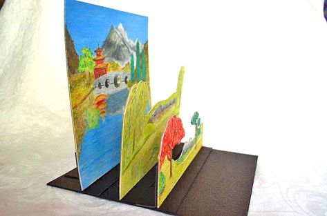 3d Elementary Art Projects, 3d Art Projects For Elementary Students, Photography Art Projects, Landscape Art Lessons, Landscape Photography Art, 3d Art Projects, Artist Project, 3d Paper Art, Art Teaching