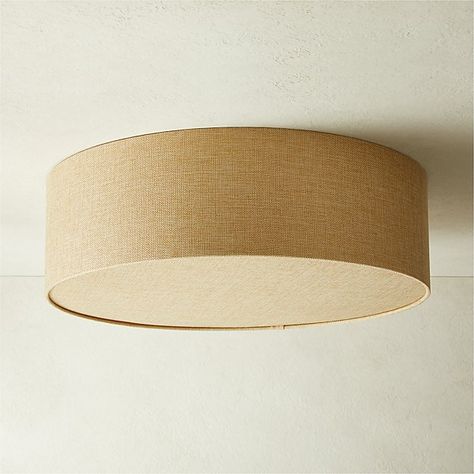 Drum Flush Mount Light 12" + Reviews | CB2 Flush Mount Light Fixtures, Black Flush Mount Light, Jute Shades, Modern Flush Mount Lighting, House Vibes, Dark Bedroom, Modern Flush Mount, Cfl Bulbs, Flush Mount Light