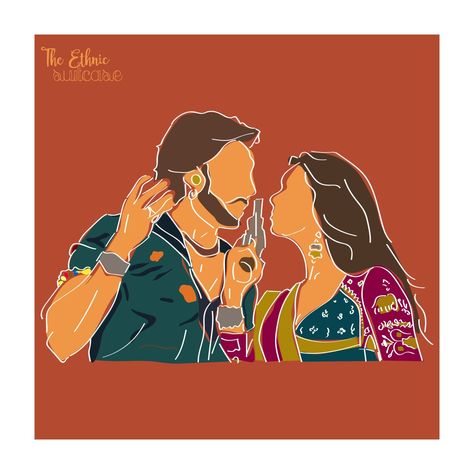 Bollywood Movie Illustration, Bollywood Illustration Art, Songs Artwork, Bollywood Fanart, Caricature Board, Bollywood Illustration, Songs Journal, Bollywood Stickers, Movie Illustration