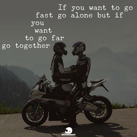 Together for the ride. Motorbike Quote, Rider Quotes, Bike Couple, Motorcycle Couple, Motorcycle Tattoos, Riding Quotes, Bike Quotes, Moments Quotes, Biker Quotes