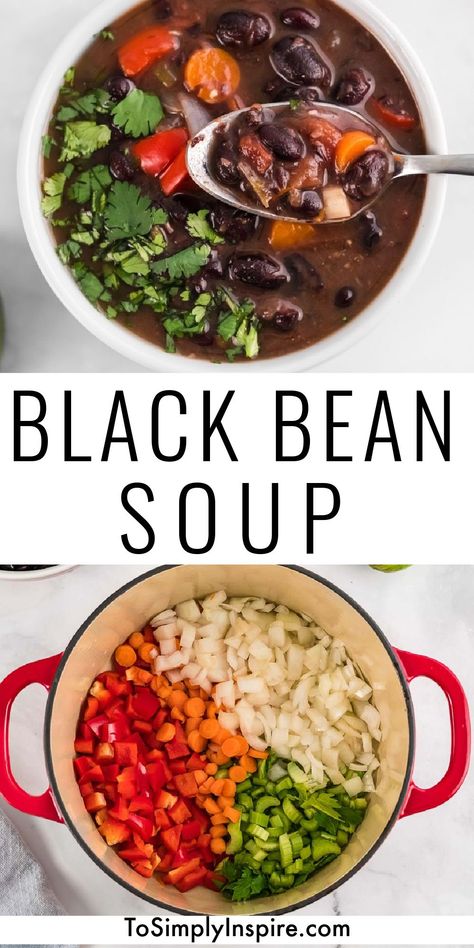 Vegetable Black Bean Soup, Ww Black Bean Soup, Black Bean Soup Recipe Using Canned Beans, Black Bean Soup From Dry Beans, Pioneer Woman Black Bean Soup, Raw Black Bean Recipes, Black Bean Soup Dry Beans, Black Bean Veggie Soup, Gluten Free Black Bean Soup