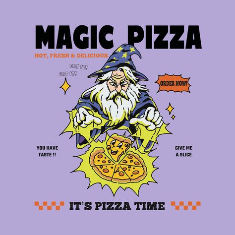 Magic Pizza on Threadless Pizza Illustration Art, Pizza Illustration Design, Pizza Graphic, Pizza Cartoon Illustrations, Pizza Graphic Design Illustrations, Pizza Drawing, Pumpkin Pail, Pizza Tshirt, Shoes For Leggings