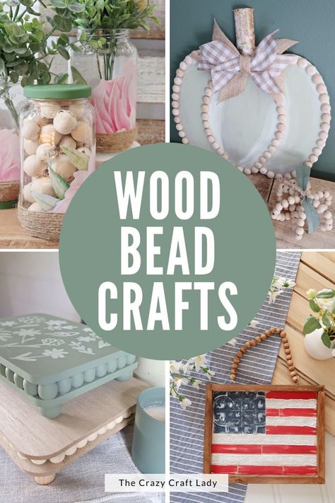 Get creative with an inexpensive and versatile craft supply: wood beads. These are my favorite wood bead crafts to inspire your crafting. Craft With Wooden Beads, Things To Make With Wooden Beads, Wood Bead Crafts Michaels Stores, How To Decorate With Wooden Beads, Large Wooden Bead Crafts, Wooden Bead Crafts Ideas, Cheap Wooden Beaded Bracelets, Crafts With Wooden Beads, Wood Bead Garland Diy