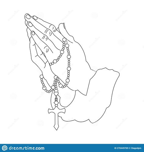 Hand Holding Cross Drawing, Drawing Praying Hands, Drawing Of Praying, Someone Praying Drawing, Praying Hands With Rosary Drawing, Girl Praying Drawing Art, Praying Hands Clipart, Holding Hands Drawing, Preschool Counting Worksheets