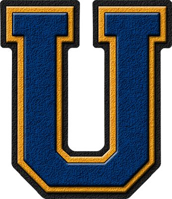 Presentation Alphabets: Royal Blue & Gold Varsity Letter U Varsity Letters, New York Fits, Basic Training, Instructional Technology, School Scrapbook, University Of South Florida, Varsity Letter, Letter U, Royal Blue And Gold