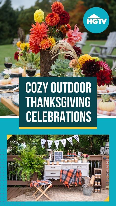 Thanksgiving Outdoor Dinner Table, Outdoor Friendsgiving Party, Outdoor Thanksgiving Dinner Party Ideas, Outdoor Thanksgiving Dinner, Outside Thanksgiving, Outdoor Thanksgiving Table, Backyard Porch Patio, Thanksgiving Meal Plan, Outdoor Thanksgiving