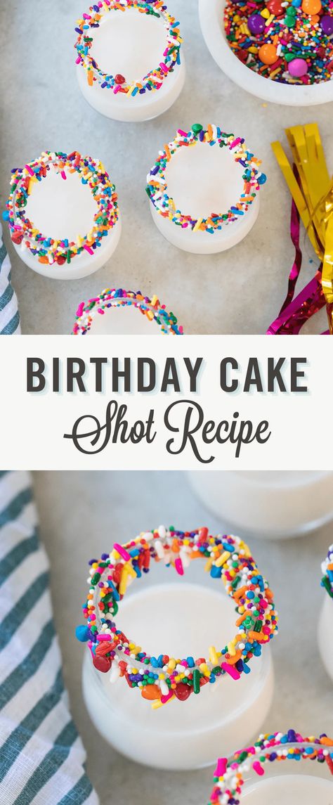 Birthday Cake Shots Alcohol, Birthday Cake Drinks Alcohol, Birthday Cake Drink Alcohol, Birthday Cake Shot, Cupcake Shots Alcohol, 50th Birthday Shots, Birthday Shots Alcohol, Birthday Themed Drinks, Birthday Shots Ideas