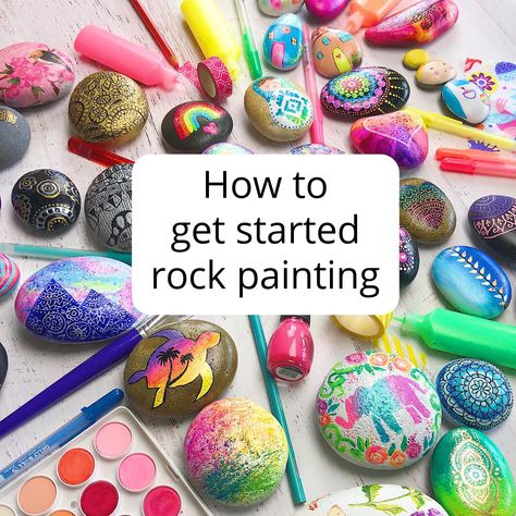 Rock painting Rock Painting 101, How To Prep Rocks For Painting, Rock Painting Nature, Sealing Painted Rocks, How To Paint Rocks Step By Step, How To Paint Rocks, Rock Houses, Rock Painting Supplies, Paint Pens For Rocks