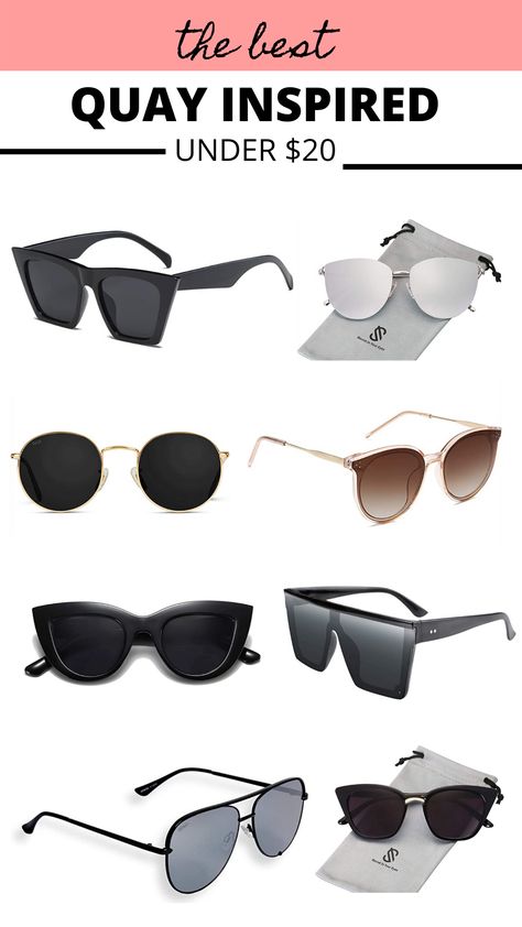 Quay Dupes - Quay Inspired Sunglasses - Quay Alternatives - Sunglasses That Look Like Quay Look Alikes, David Yurman Bracelet, Chic Sunglasses, Walmart Fashion, Quay Sunglasses, Casual High Heels, High Key, Quay Australia, Cute Spring Outfits