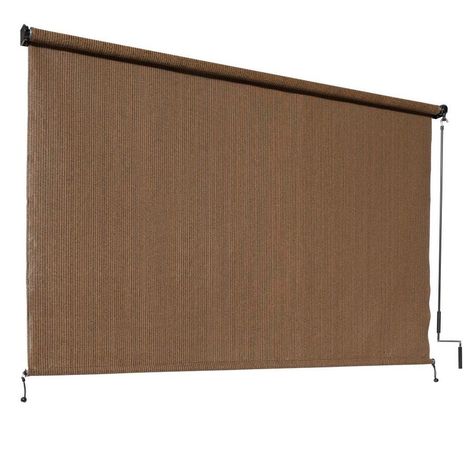 Coolaroo Mocha Light Filtering Cordless High-density Polyethylene Exterior Shade (Common: 120-in x 72-in; Actual: 124.75-in x 72-in) at Lowes.com Sheer Roller Shades, Exterior Shades, Best Blinds, Privacy Shades, Retractable Screen, Light Filter, Shade Sail, Roller Shades, Door Makeover