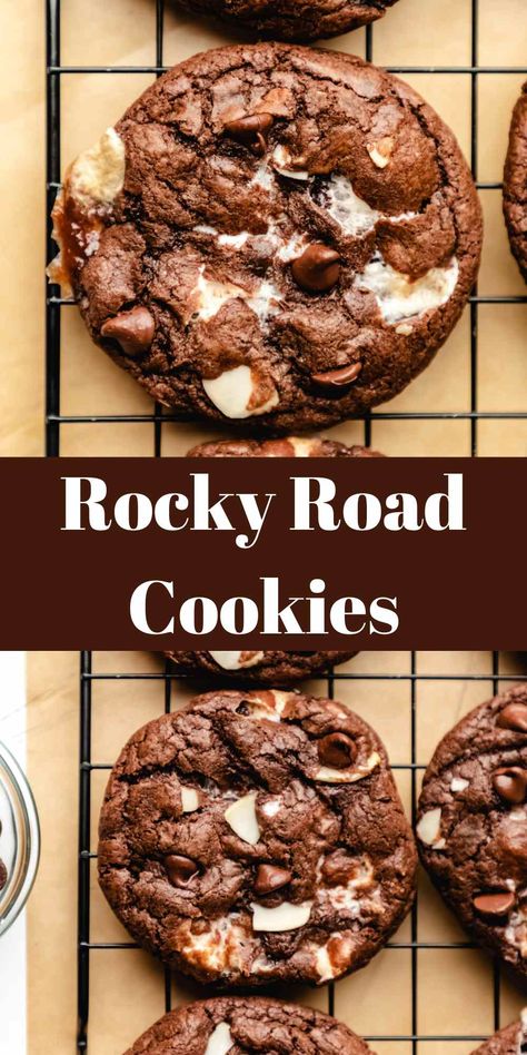 Rocky Road Cookies, Almond Chocolate, Lost 100 Pounds, Crinkle Cookies, Delicious Cookie Recipes, Simply Delicious, Rocky Road, Fun Baking Recipes, Baking Sweets