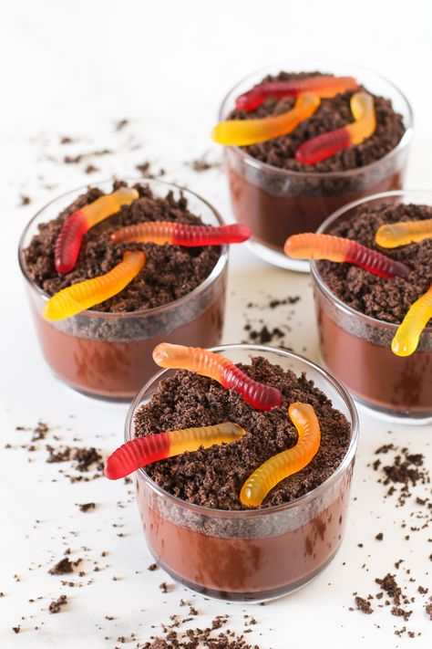 Dirt Pudding Recipes, Dairy Free Kids, Kids Party Food Ideas, Chocolate Pudding Cups, Vegan Bites, Dirt Pudding, Dirt Cups, Dirt Cake, Gluten Free Dessert