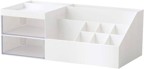 Makeup Organizer, Desk Organizer, Vanity Organizer, Cosmetic Storage Organizer, Desk Storage Box, Mini Desk Storage for Office Supplies, Bathroom Counter or Dresser, White : Amazon.ca: Office Products Storage For Office, Mini Vanity, Vanity Organizer, Organizer Desk, Dresser White, Clean Desk, Wooden Desk Organizer, Makeup Organization Vanity, Small Vanity