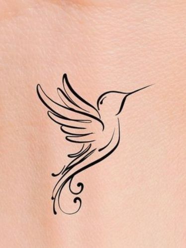 Simple Humming Bird Tattoos For Women, Minimalist Tattoo Hummingbird, Tattoo Of Hummingbird, Hummingbird Moon Tattoo, Hummingbird Small Tattoo, Morning Glory With Hummingbird Tattoo, Hummingbird Watercolor Tattoo, Simple Hummingbird Tattoo Design, Simple Humming Bird Tattoos