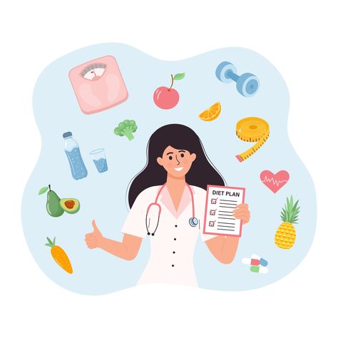 Food Vitamins, Corporate Wellness Programs, Nutritionist Dietitian, Food Illustration Design, Vector Illustration Character, Healthy And Unhealthy Food, Food Doodles, Nutrition Science, Personalized Nutrition