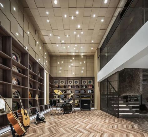 Music Studio Room Luxury, Music Studio Room Aesthetic, Chinese Modern House, Home Studio Design, Ruangan Studio, Home Studio Ideas, Home Music Rooms, Cool Room Designs, Luxury Houses Mansions