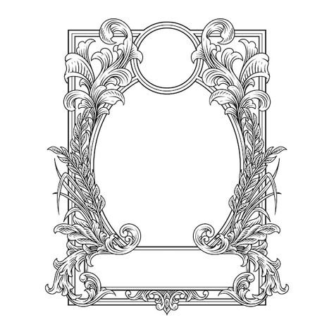 Victorian Frame Design, Art Nouveau Frames And Borders, Victorian Frame Drawing, Photo Border Design, Vintage Borders And Frames, Vintage Frame Design, Victorian Border, Border Aesthetic, Card Border