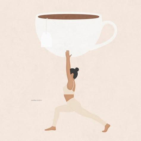 Pilates Yoga Studio, Wine Yoga, Yoga Coffee, Yoga Illustration, Funny Yoga, Yoga Pictures, Bio Art, Coffee Poster, Cup Art