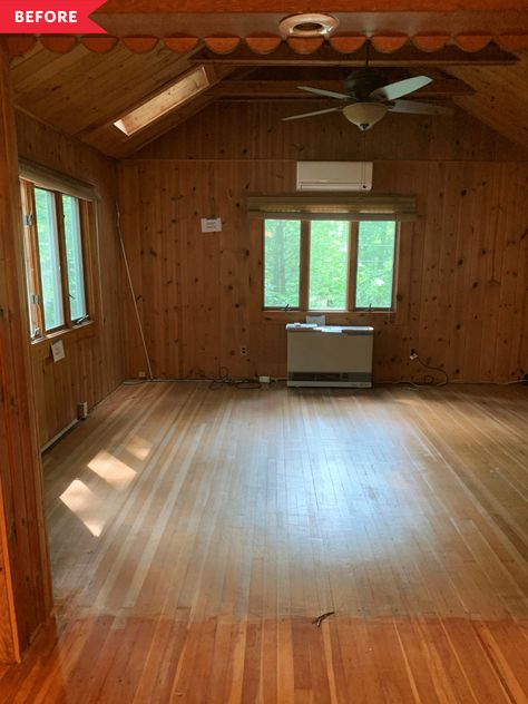 Log Cabin Loft, Log Cabin Makeover, Lake Cabin Interiors, Log Cabin Renovation, Modern Cabin Interior, Cozy Cabin Decor, 1950s Summer, Mountain Cabin Decor, Modern Log Cabin