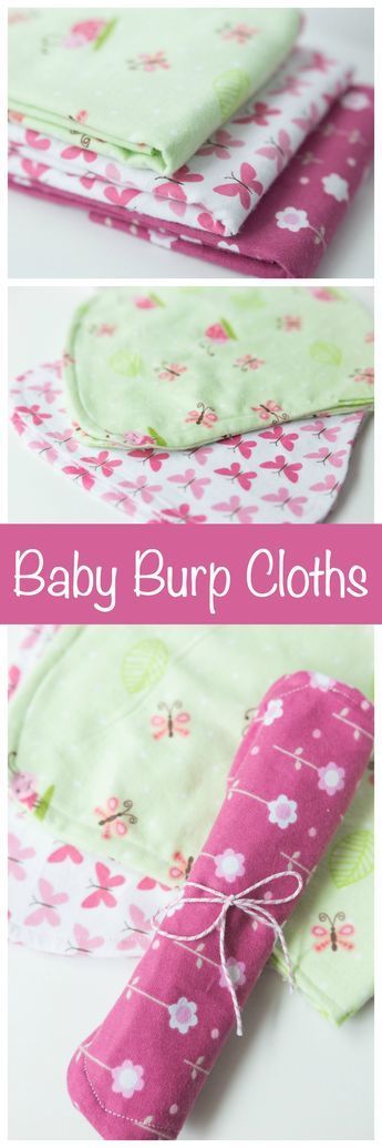 Simple Baby Burp Cloths - an easy, adorable, and quick sewing project for the newest little one in your life Patchwork, Tela, Baby Burp Rags, Burp Cloth Patterns, Baby Gifts To Make, Trendy Sewing Projects, Diy Baby Clothes, Burp Rags, Diy Bebe