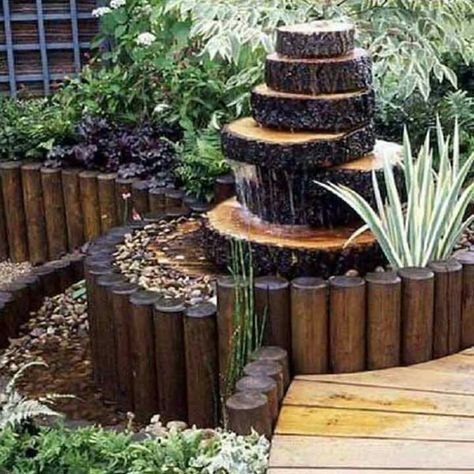 Tree stump fountain                                                                                                                                                                                 More Centerpieces Table, Elegant Thanksgiving, Outdoor Woodworking Projects, Pond Fountains, Waterfalls Backyard, Reclaimed Wood Projects, Diy Thanksgiving, Outdoor Fountain, Thanksgiving Centerpieces