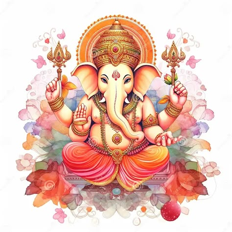 Ganesha Art Illustration, Dussehra Wallpapers, Ganesha Artwork, Photos Of Ganesha, Chinese Dragon Art, Ganesh Ji Images, Ganesh Art Paintings, Ganesh Chaturthi Images, Sanatana Dharma