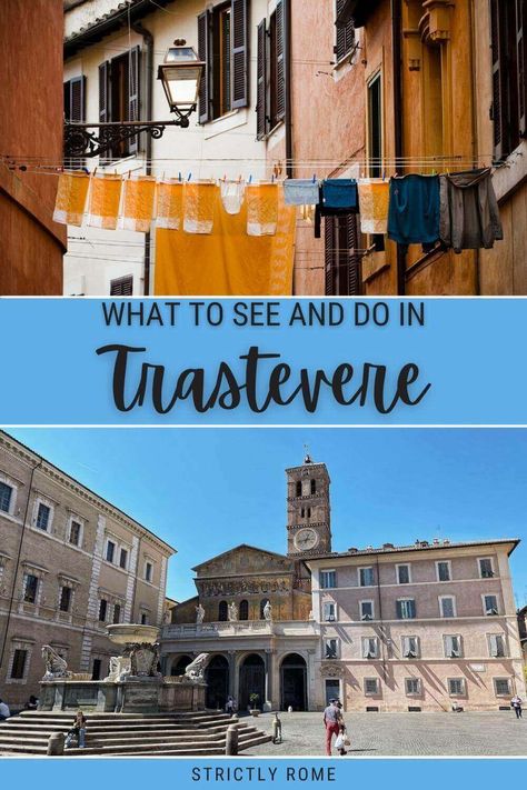 Trastevere quickly became a major tourist attraction in Rome. Despite that, it still retains its character and I am sure you will love it. This post highlights the main attractions in Trastevere and shares a few useful travel tips | Trastevere Rome | Trastevere Rome night | Trastevere night | Trastevere Rome restaurants | Trastevere restaurant | Trastevere Rome instagram via @strictlyrome Travestere Rome, Must See In Rome, Rome Instagram, Rome Trastevere, Rome Restaurants, Rome Guide, What To Wear In Italy, Trastevere Rome, Italy Trip Planning