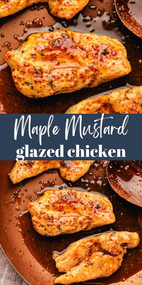 Maple Mustard Glazed Chicken - I Heart Eating Chicken Autumn Recipes, Ground Mustard Chicken, Fall Dinners With Chicken, Fall Weather Dinner Recipes, Maple Grilled Chicken, Maple Glazed Chicken Breast, Fall Baked Chicken Recipes, Fall Meals Dinners Chicken, Autumn Food Ideas Dinner