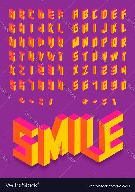 Isometric Lettering, 3d Font Design, Pixel Lettering, Bubble Handwriting, Isometric Alphabet, Isometric Typography, Isometric Logo, Colorful Calligraphy, Fonts 3d