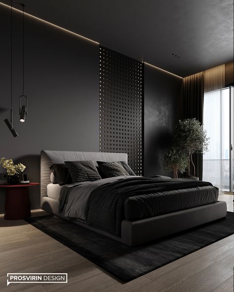 Black Luxury Bedroom, King Size Bed Designs, Black And Grey Bedroom, Simple Bed Designs, Black Bedroom Design, Furniture Studio, Dream Interior, Minimalist Bed, Hotel Room Design