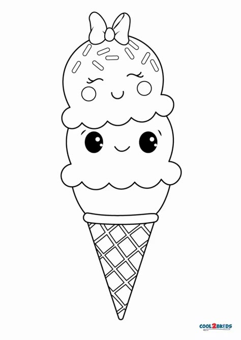 Cute Colouring In Pages Easy, Preschool Coloring Worksheets, Icecream Coloring Page, Easy Drawings For Colouring, Coloring Outlines For Kids, Drawing For Kids To Color, Drawing For Colouring Kids, Coloring For Girls For Kids, Colour Book Pages