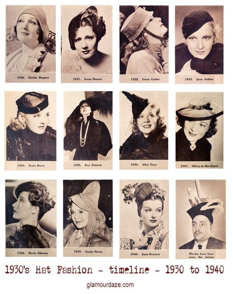 A fashion history timeline of 1930s millinery – as worn by Hollywood actresses 1950’s Hair, Fashion History Timeline, 1930s Hats, 1940s Women, Vintage Fashion 1930s, Fashion Timeline, October Fashion, History Timeline, Order Of The Day