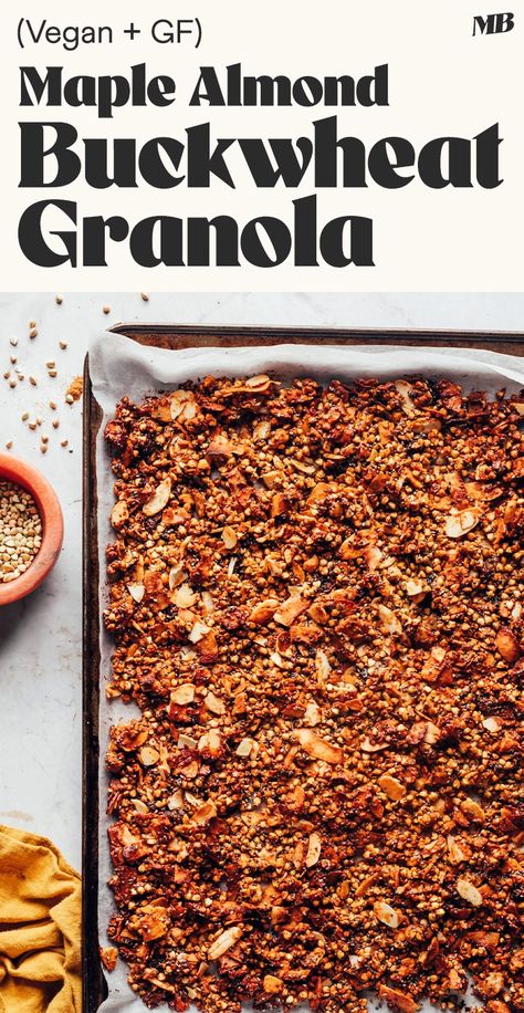 Summer Vegan Recipes, Buckwheat Granola, Buckwheat Recipes, Buckwheat Groats, Vegan Summer Recipes, Almond Granola, Minimalist Baker, Granola Recipe, Vegan Bread