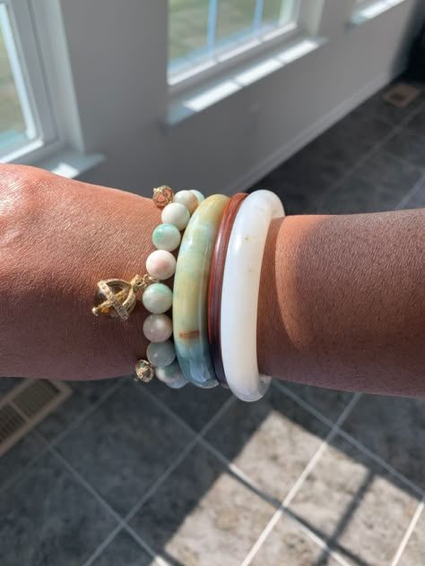 Jade Home Decor, Jade Bracelet Stack, Jade Bangle Stack, Jade Bangle Outfit, Jade Bangle Aesthetic, Jade Bracelet Aesthetic, Jade Bracelet Bangles, Jade Bangle Bracelet, Dope Jewelry Accessories