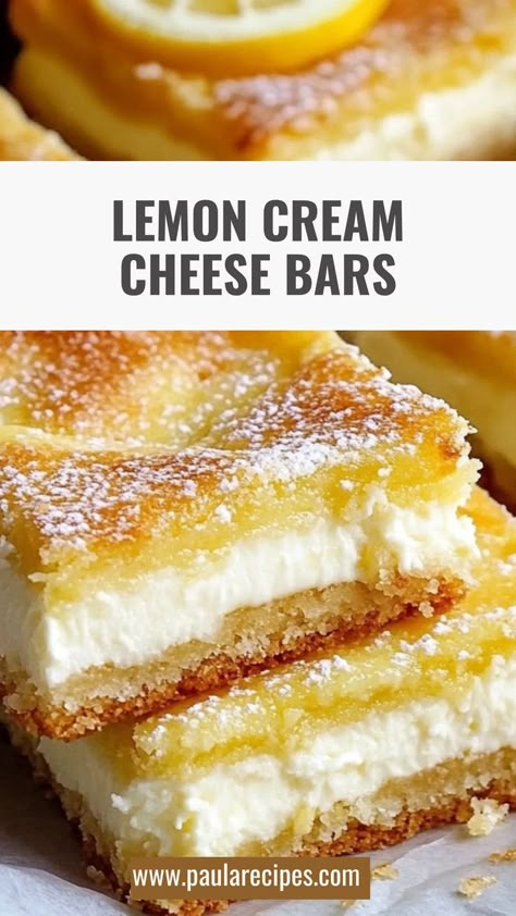 Sweet, tangy, and utterly irresistible! Zesty Lemon Cream Cheese Bars are the perfect way to satisfy your sweet tooth with a citrusy kick! 🍋😍 #CitrusCravings #LemonCreaminess #TartPerfection #BakedWithLove #RefreshingDesserts #DessertInspo #LemonDelights #TreatYourself #ZestyBites #BakingWithJoy 🍴 Lemon Cream Cheese Bars Recipe, Cheese Bars Recipe, Cream Cheese Bars Recipe, Crescent Roll Recipes Dessert, Lemon Cream Cheese Bars, Cheese Bars, Cream Cheese Bars, Lemon Cheese, Lemon Bars Recipe