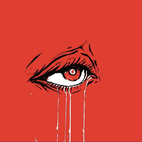 Pitch Canker, Blood Tears, Crying Eyes, Violet Aesthetic, Eyes Artwork, Doodle Tattoo, Blood Art, Red Eye, Black And White Painting