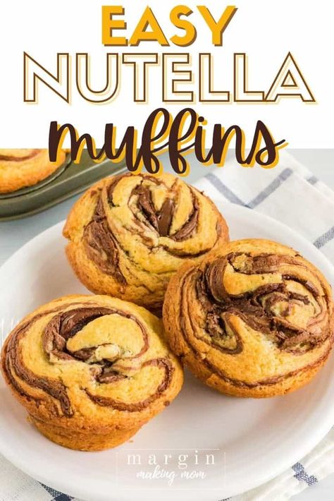 These easy yet delicious muffins are chock full of Nutella chocolate hazelnut spread, beautifully swirled throughout. They make a lovely addition to your breakfast or brunch table! Swirl Muffins, Delicious Muffins, Nutella Muffins, Impressive Desserts, Cream Cheese Muffins, Brunch Table, Chocolate Hazelnut Spread, Nutella Recipes, Chocolate Nutella