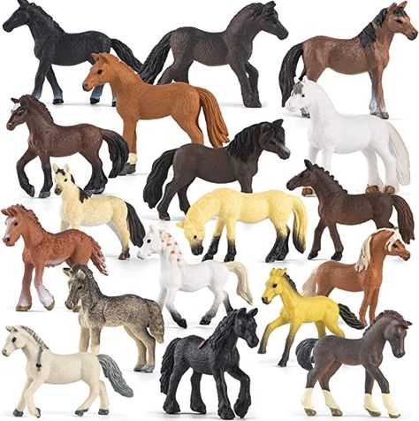 Amazon.com: 18 Pcs Plastic Horse Figure Toy Set for Kid, 2.5'' Miniature Realistic Pony Horse Toy Figurine Farm Animal Toy Gift for Boy Girl, Premium Horse Party Favor Decoration Cake Topper Birthday Pinata : Toys & Games Figurine, Horse Party Favors, Farm Animal Toys, Birthday Pinata, Tiny Horses, Horse Birthday Parties, Horse Party, Decoration Cake, Mini Horse