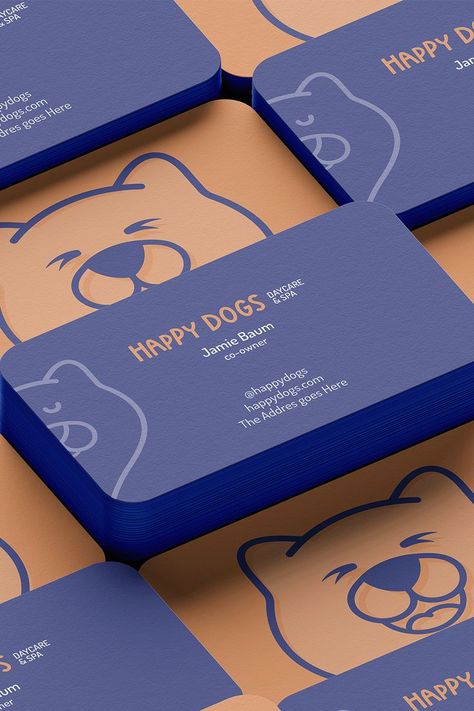 Dog Daycare Business, Spa Business Cards, Pet Shop Logo, Business Card Gallery, Pet Branding, Daycare Design, Dog Spa, Dog Business, Name Card Design