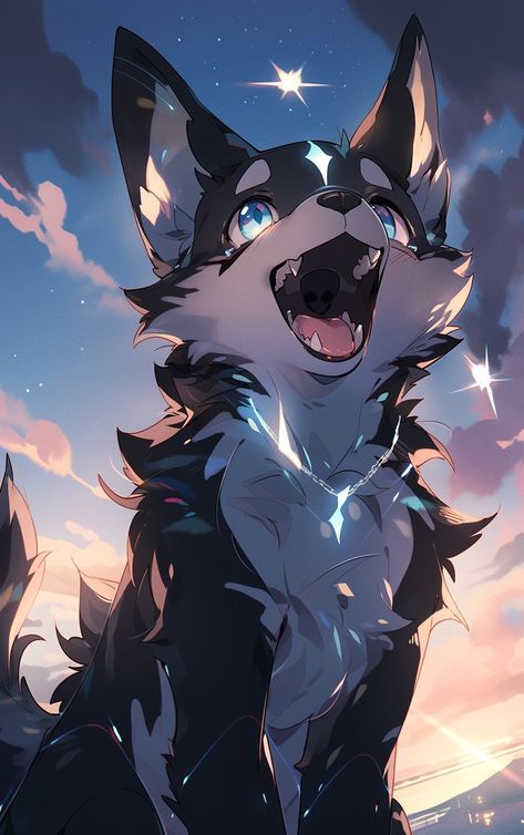 Cute Drawings Of Dogs, Cute Wolf Wallpaper, Anime Wolf Art, Cute Wolf Art, How To Draw Wolf, Cute Kawaii Wallpapers, Kawaii Wolf, 2 Wolves, Drawing Wolf