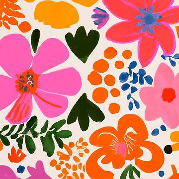 Bright Color Illustration, Stool Painting, Aesthetic Illustrations, Funky Flowers, Bright Prints, Ethnic Pattern Design, Pottery Inspo, Happy Images, Large Scale Floral