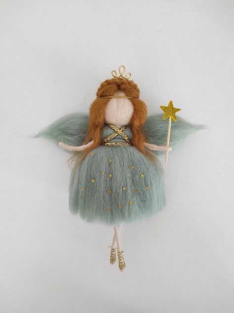 Needle Felt Fairy Curtain Decor Waldorf Inspired Nursery Decor Wool Figures - Etsy UK Needle Felting Diy Tutorials, Felted Fairy, Felting Diy, Needle Felting Diy, Felt Fairy, Fairy Crafts, Glass Craft, Waldorf Inspired, Needle Felt