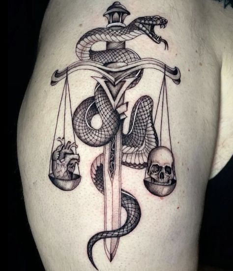 Libra Tattoo - Body Artifact Libra Scale Tattoo, Libra Sign Tattoos, Anubis Tattoo, Framed Tattoo, Libra Tattoo, Scale Tattoo, Muster Tattoos, Greek Tattoos, Constellation Tattoos