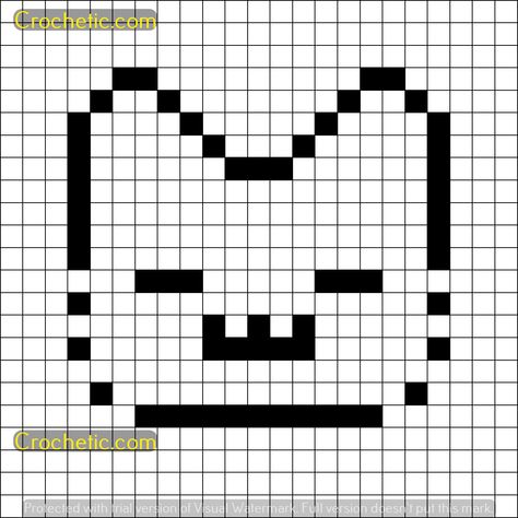 Kawaii Color Grids: Easy Crochet Projects for Beginners Star Tapestry Crochet Pattern, Easy Pixel Crochet Pattern, Cat Pixel Grid Crochet, Two Color Pixel Art Grid, Crochet Grid Patterns Easy, Crochet Grid Ideas, Cat Grid Pattern, Grid Art Ideas, Cat Pixel Art Grid