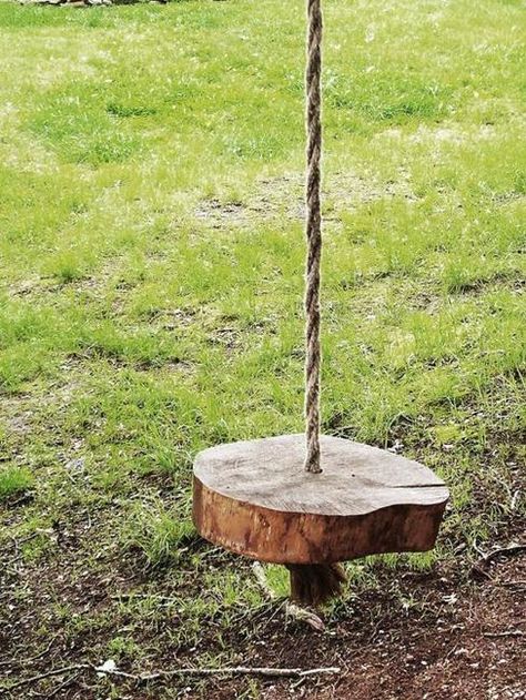 Diy Swing, Backyard Swings, Diy Tree, Tree Swing, Natural Playground, Backyard Playground, Wooden Tree, Tree Stump, Creative Home Decor