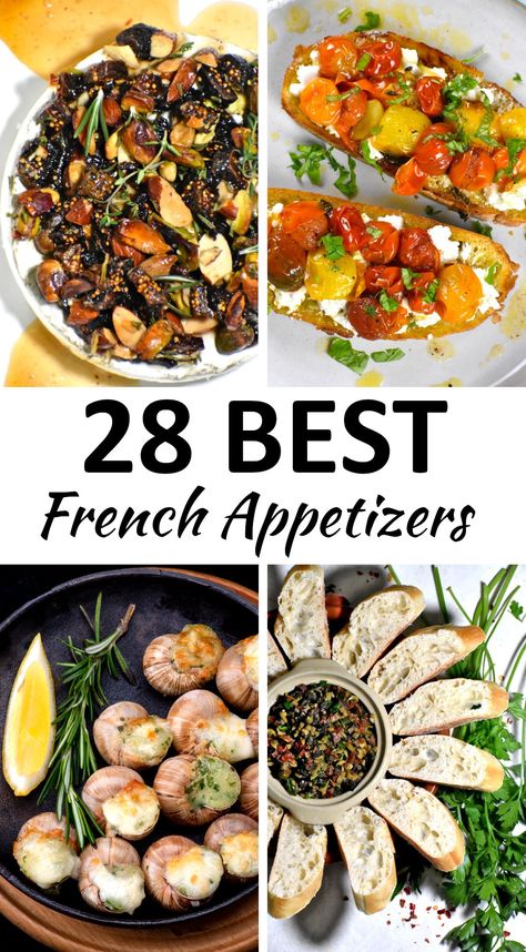 French Catering Ideas, Unique Restaurant Appetizers, Aperitif, Fancy French Food, French Spring Recipes, French Appiterzers, Simple French Appetizers, Easy French Appetizers Simple, French Party Snacks