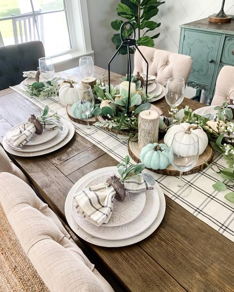 Fall Dining Table, Farmhouse Dining Room Table, Dining Room Table Decor, Fall Thanksgiving Decor, Kitchen Table Decor, Dining Room Table Set, Thanksgiving Table Settings, Fall Table Decor, Thanksgiving Table Decorations